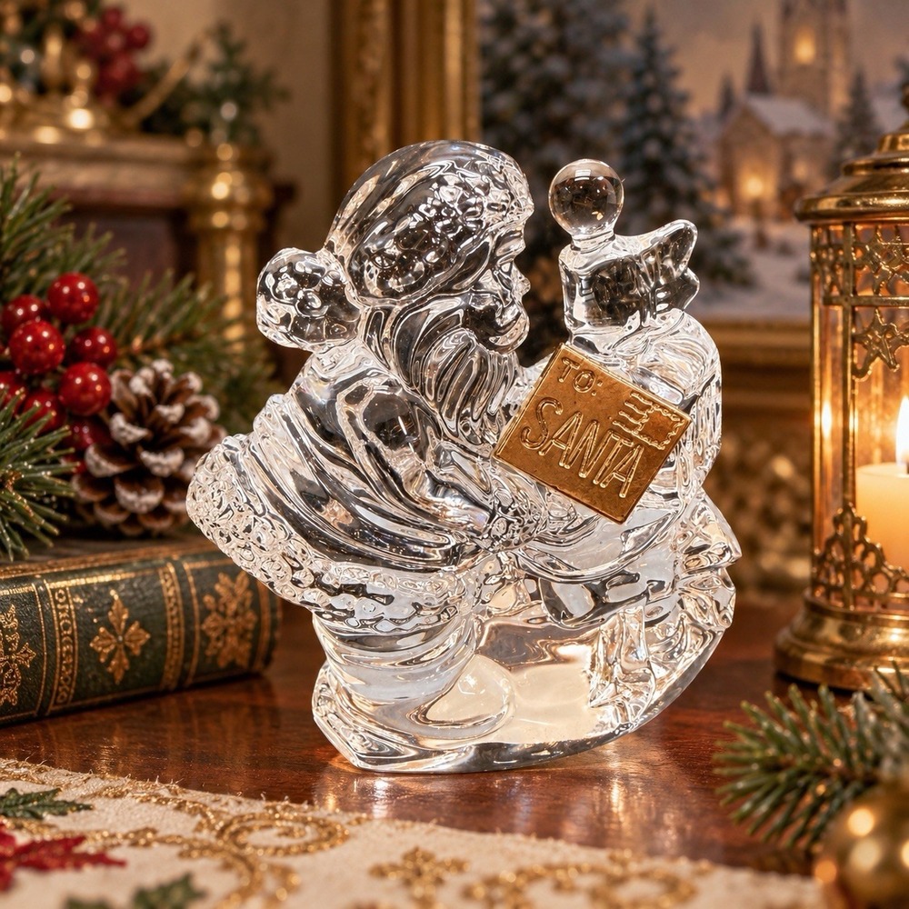 Vintage Waterford Crystal Marquis Santa Collecting Mail 1st Series Christmas